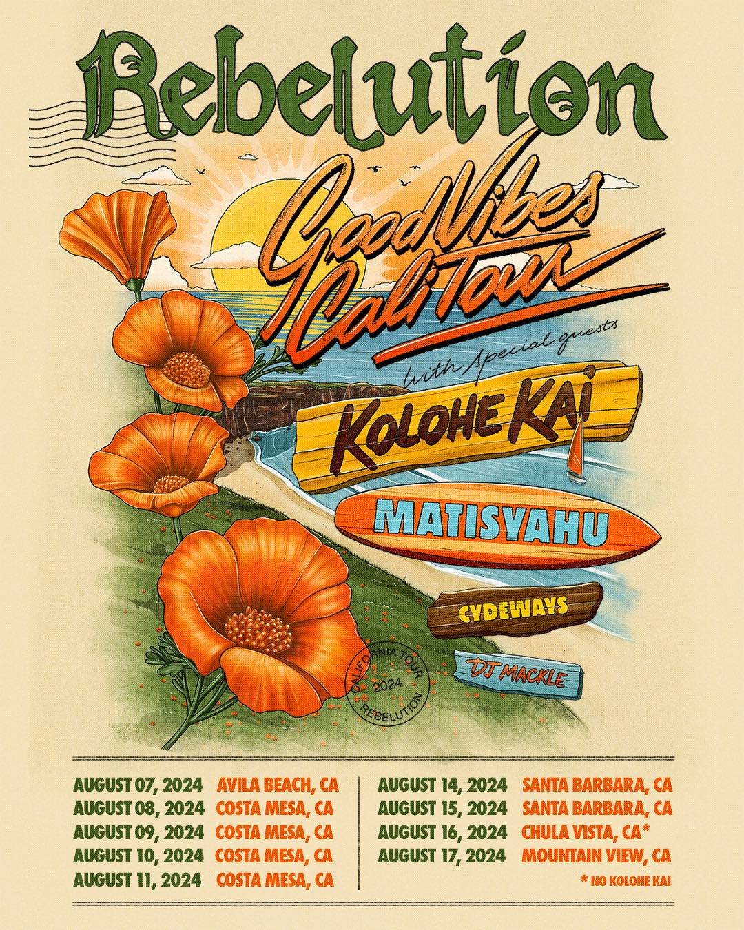 Good Vibes Cali Tour: Rebelution, Collie Buddz, Cydeways & DJ Mackle