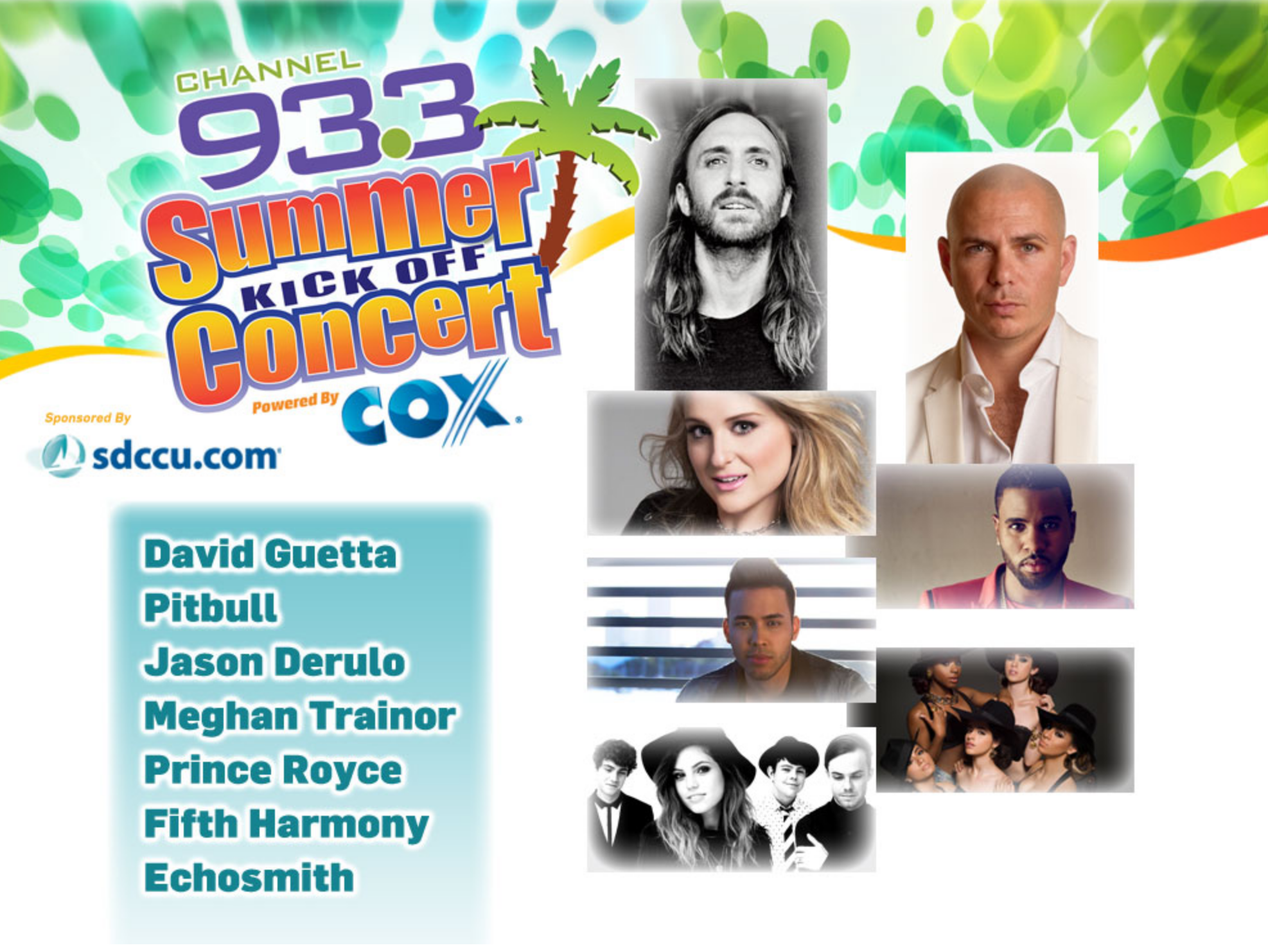 Channel 933 Summer Kickoff: David Guetta, Pitbull, Prince Royce, Meghan Trainor, Fifth Harmony & Echosmith